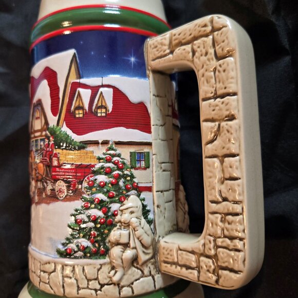 BUDWEISER Stoneware Raised Relief Clydesdale Horses Collectible Beer Stein - Picture 6 of 9